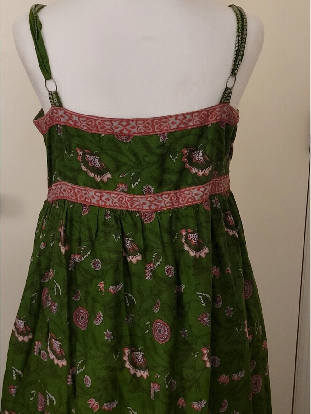 Natural Life Lottie Midi Dress Sz Med Green Floral Buttom Front NWOT Cottagecore - Picture 6 of 9